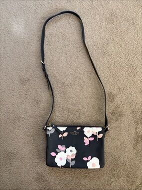 kate spade Black Floral Crossbody with Pink & White Blooms